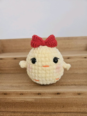 Handmade crocheted baby chick plushie like new