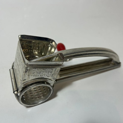 Antique Mouli Grater with Red Wooden Handle like new