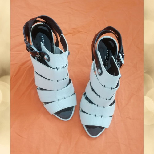 Karen Millen leather pumps used, black and white, size 37 EU