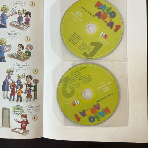 German language learning books for children aged 6, set of 3 with 2 CDs