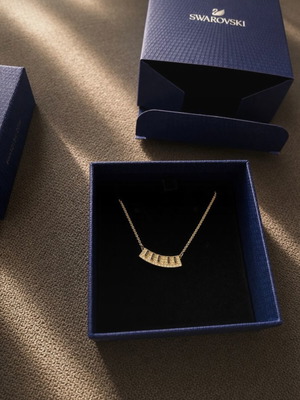 Swarovski κολιέ πιάνο καινούργιο, χρυσαφί