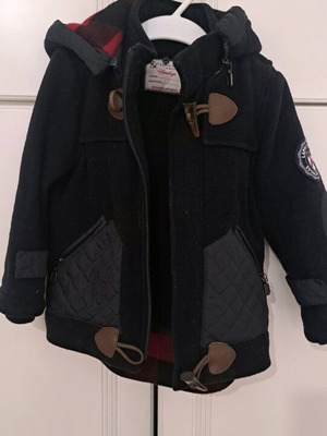 Lapin House coat for 2-year-old boy like new, black with detachable front part