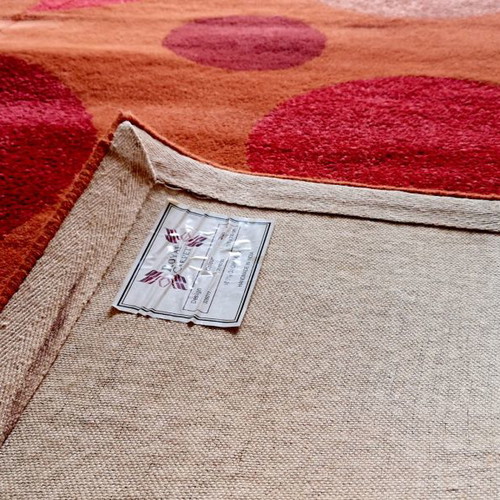 Royal Carpet wool rug used with modern geometric circle design