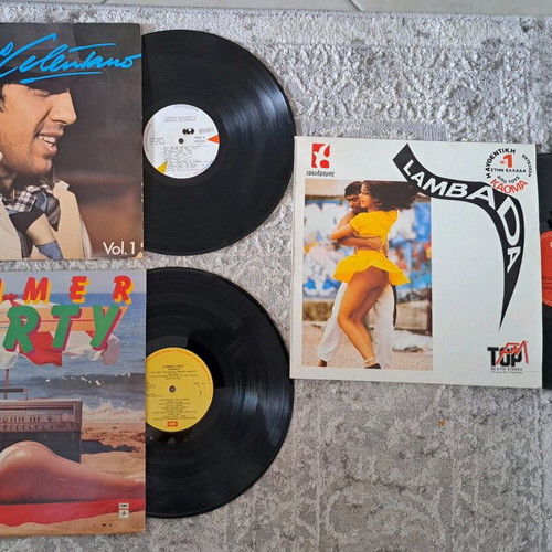 Vinyl records used, Adriano Celentano, Summer Party, Lambada