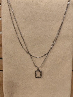 Double necklace made of stainless steel new, silver