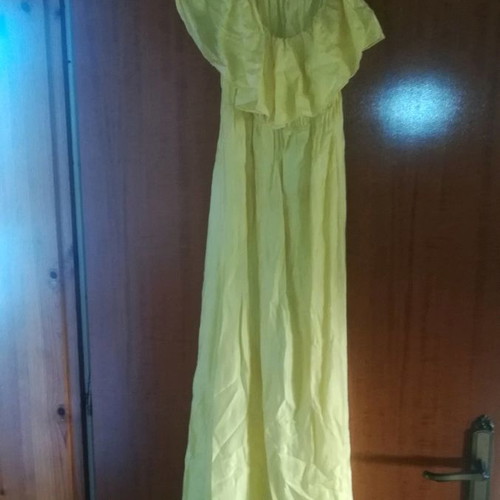 Cotton dress with one shoulder used, yellow