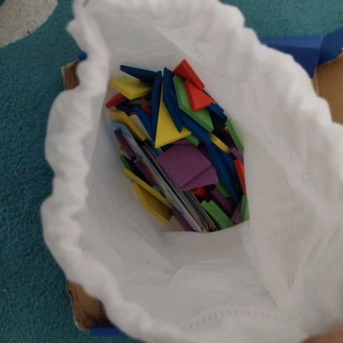 Pattern Blocks educational toy used, 155 pieces