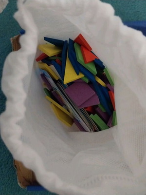 Pattern Blocks educational toy used, 155 pieces