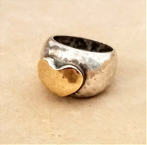Ασημένιο δαχτυλίδι 925 χρυσό 585