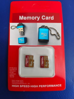 Κάρτες μνήμης PRO PLUS 4 GB Micro SD TF Smart καινούργιες με αντάπτορα