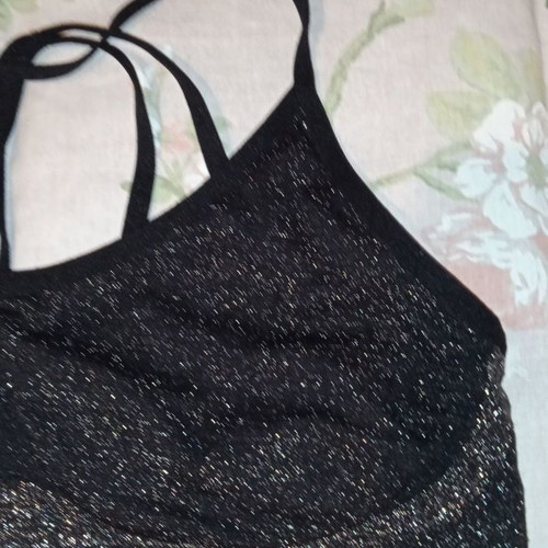 Bustier small with silver thread like new, black