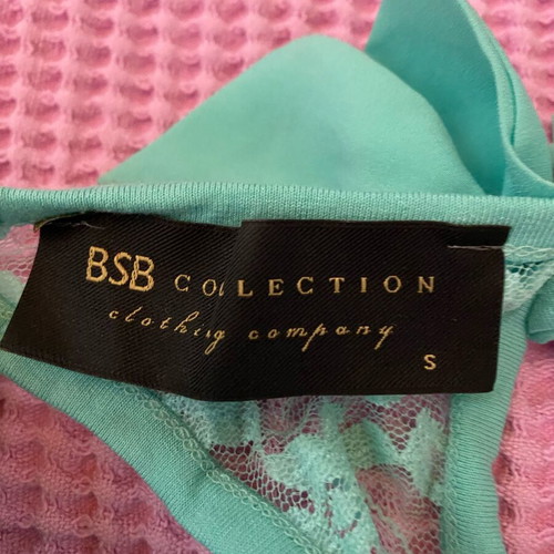 BSB blouse turquoise mint with lace and transparency, size S, like new