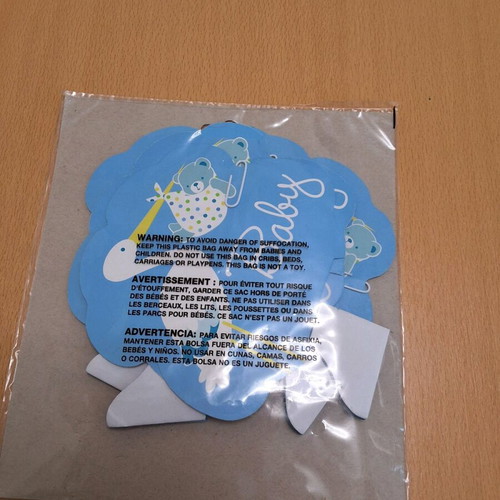 Table decorations for baby shower or gender reveal party blue new