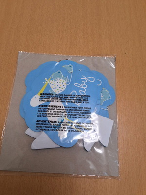 Table decorations for baby shower or gender reveal party blue new