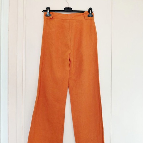 Vintage linen pants XS, like new, orange