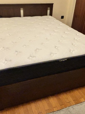 Διπλό κρεβάτι IKEA 160x200 με στρώμα SERTA Adoring Night σαν καινούργιο