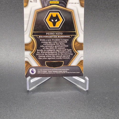2022 Panini Select Premier League Mezzanine Pink Ice Prizm Pedro Neto #113 Chelsea Wolves card