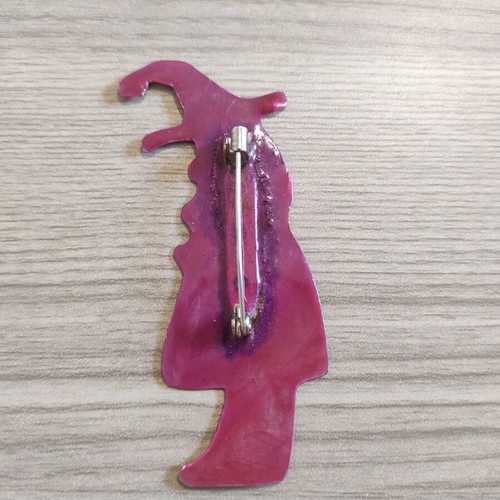 Witch Brooch handmade with enamel like new