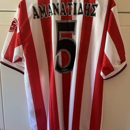 Olympiacos 75 Years Jersey new, with name Giorgos Amanatidis XL