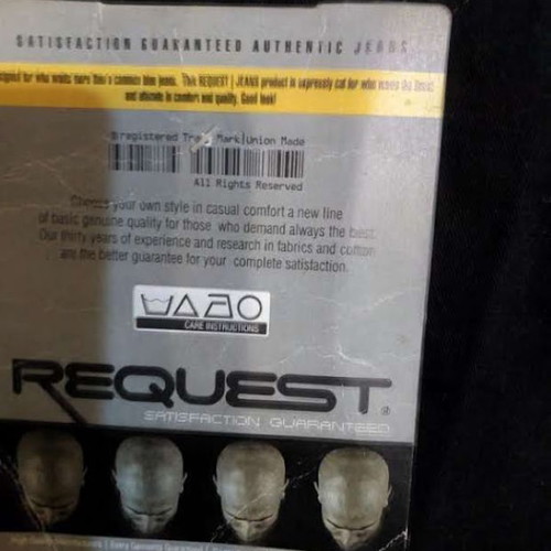 Request Black Cargo Jeans Men's Size 34 New