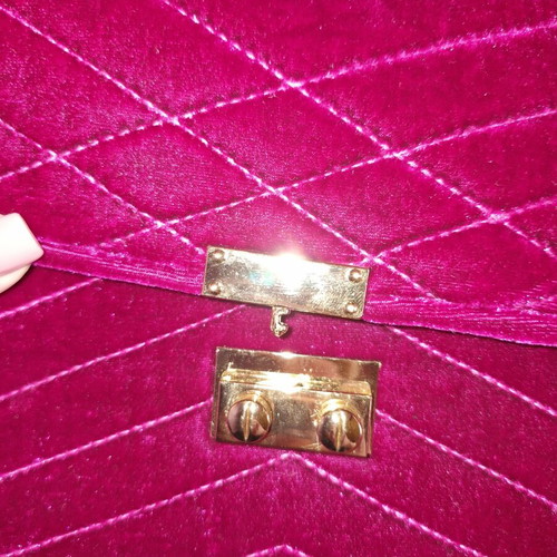 Velvet shoulder bag new, fuchsia color