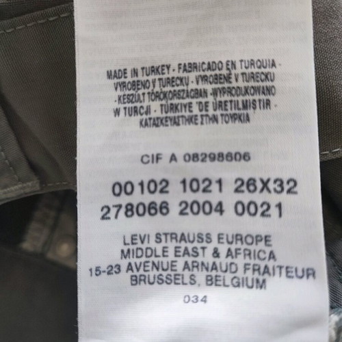 Levi's jeans like new, gray with yellow stitching, small/xs