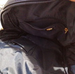 Caprisa backpack used, dark blue with croco pattern