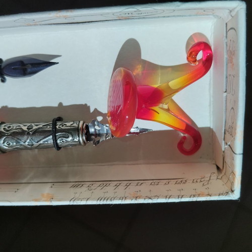 Bortoletti calligraphy pen set with Murano glass new