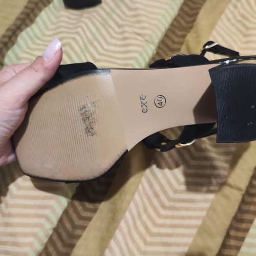 Exe sandals like new, black and gold, size 40