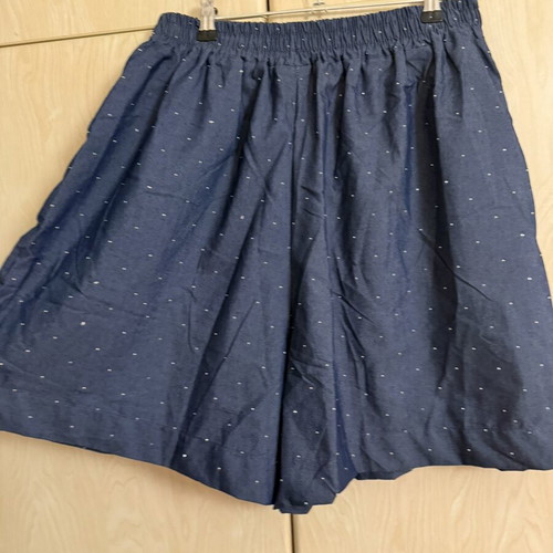 Blue bermuda shorts with strass, elastic waist, size XXL-XXXL