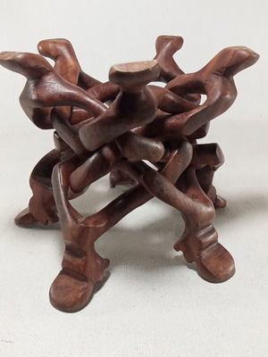 Wooden handmade folding tripod stand vintage, used