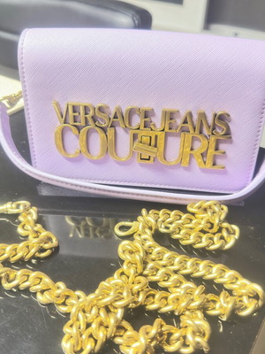 Versace Jeans Couture Mini Bag new, purple, hand and crossbody with chain