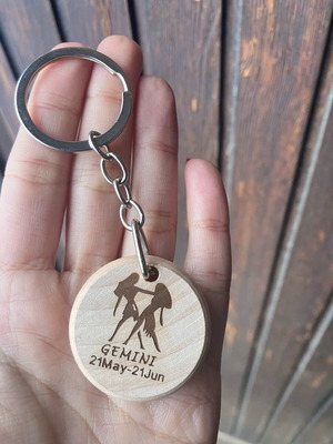 Wooden keychain new beige