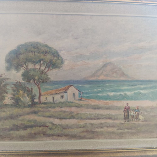 Oil painting by Δημ. Πελεκάσης, signed 1965, like new