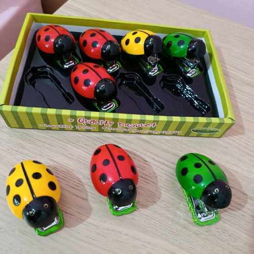 Ladybug staplers new, pack of 8 in various colors