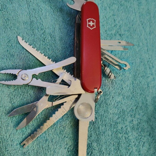 Victorinox Swiss Champ multitool like new, stainless steel, 91mm
