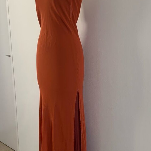 Maxi dress by Veloudakis new, muslin two-piece with minor stain and pull
