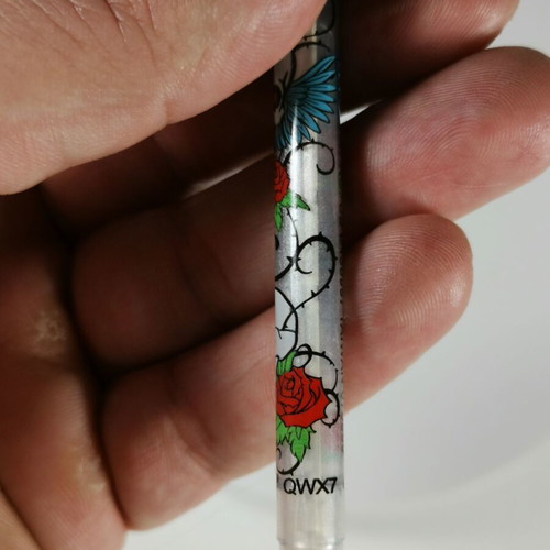 Vintage Bensia mechanical pencil used with skull and rose design