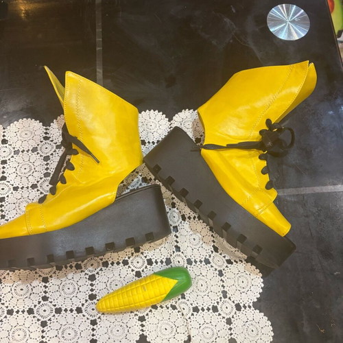 Eliza Yellow Women's Summer Boots new, eco leather, size 39