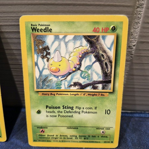 Pokemon cards Beedrill, Kakuna, Needle Base set 1999 used
