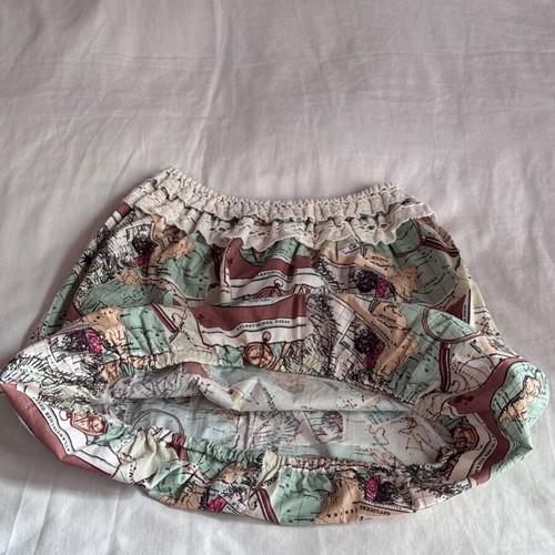 Vintage Map Strapless Top like new, size S, handmade