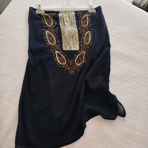 Cotton strapless Makgio blouse like new, small/medium, dark blue