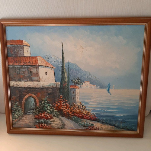Painting used 55×45 with signature and landscape