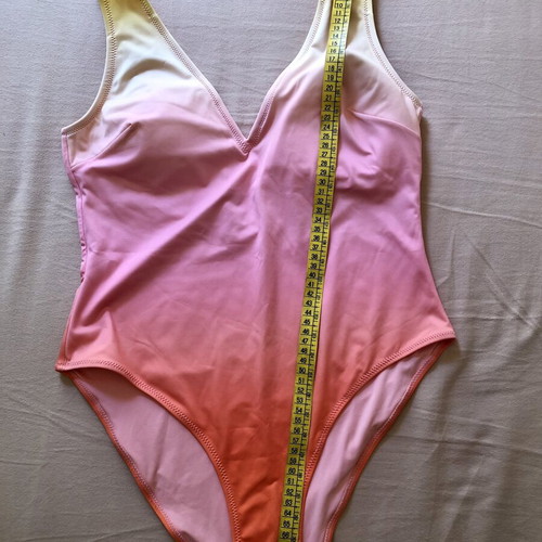 H&M one-piece swimsuit XL, yellow pink orange gradient