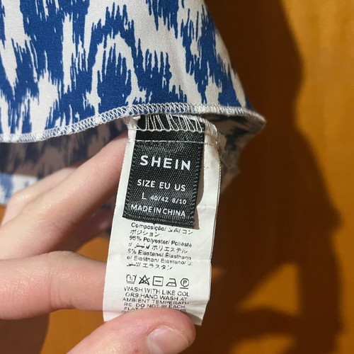 Shein Crop Top Blue White L New
