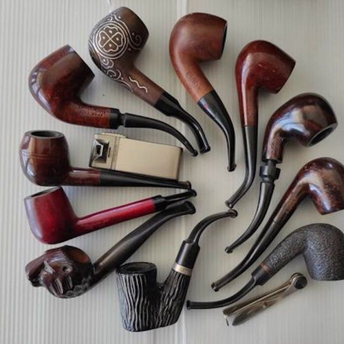 Tobacco pipes used, collection of 11 pieces