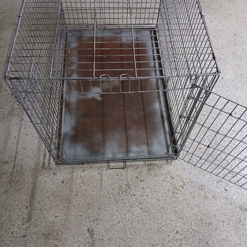 Dog crate like new, metal foldable with sheet base