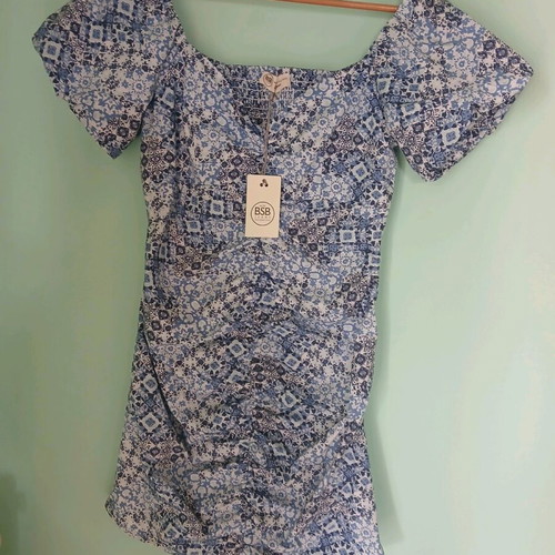 BSB cotton dress new, size large, blue multicolor