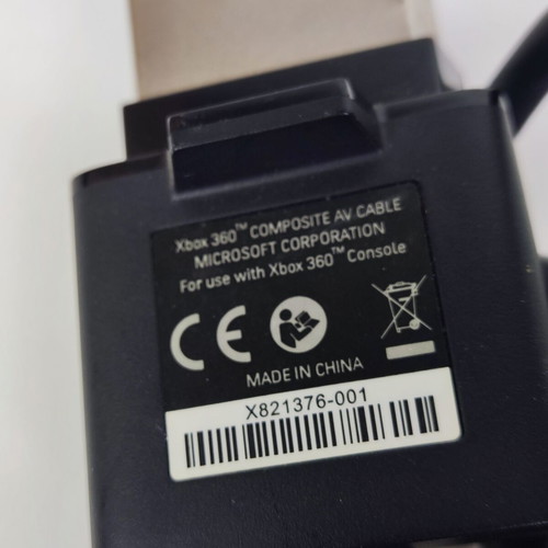 Xbox 360 composite AV cable used, black audio video cable