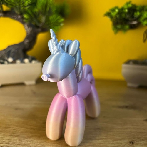 Handmade 3D printed balloon style unicorn, new, pastel ombre
